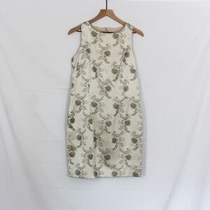 Maggy London Sleeveless Embroidered Floral Dress Ivory 10